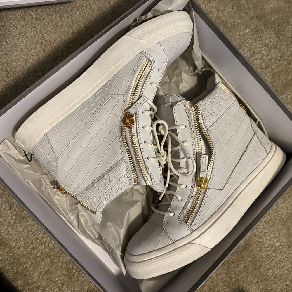 Giuseppe Zanotti White High-top Sneakers with Croc stamp size women’s 40.5